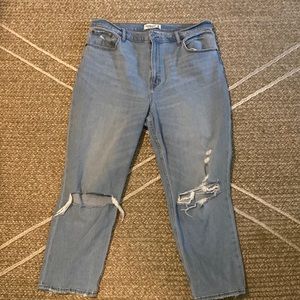 COPY - Abercrombie & Fitch Curve Love Ankle Straight Ultra High Rise Jeans 16 R